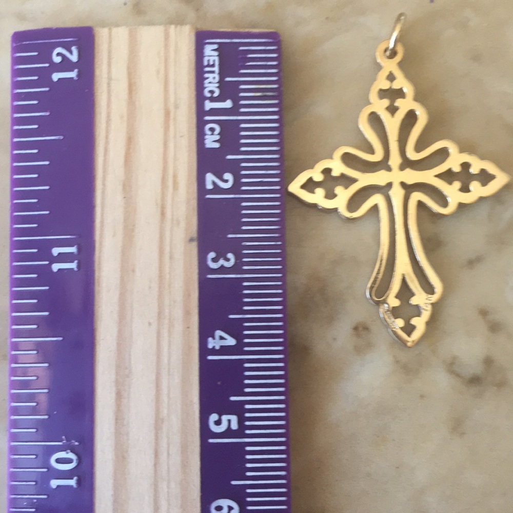 Lg James Avery 14k Gold Cross Pendant